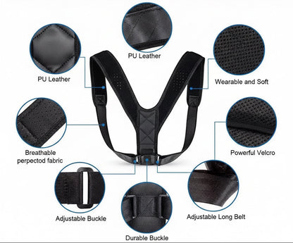 Korrekturgürtel Für Die Rückenhaltung, Buckelprävention, Korrektur Der Sitzhaltung, Unisex, Atmungsaktiv, Körperformung